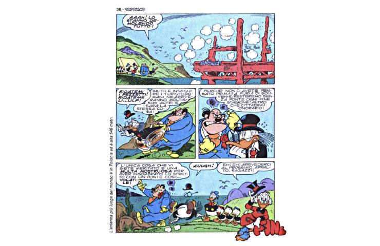 finale del fumetto Topolino sul Ponte sullo Stretto di Messina